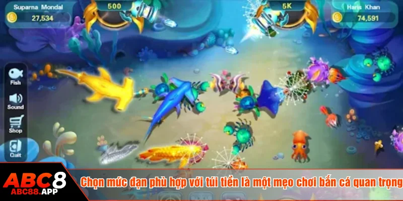 Chọn mức đạn phù hợp với túi tiền là một mẹo chơi bắn cá quan trọng