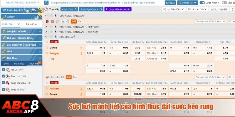 Kèo rung là dạng cược trực tiếp xuất hiện khi trận đấu đang diễn ra