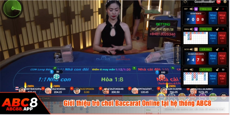 Baccarat online là phiên bản trực tuyến của trò bài tây