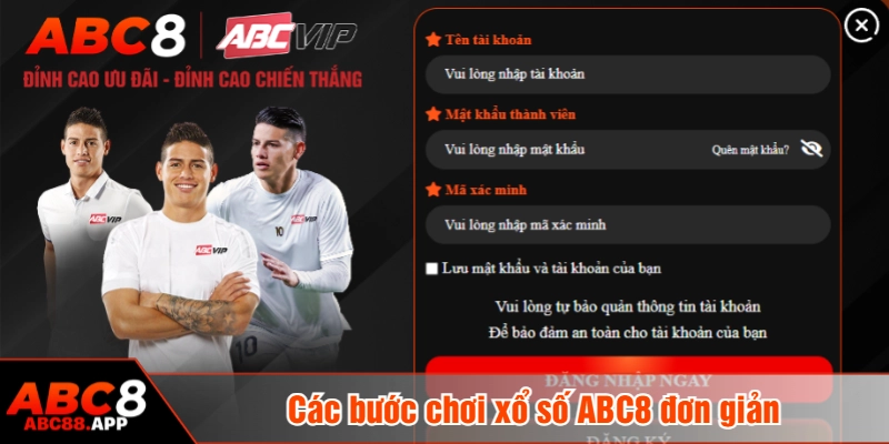 Các bước chơi xổ số ABC8 đơn giản