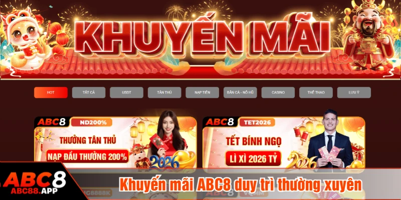 Khuyến mãi ABC8 duy trì thường xuyên