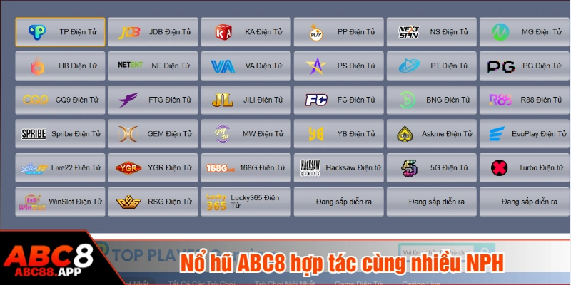 Nổ hũ ABC8 hợp tác cùng nhiều NPH